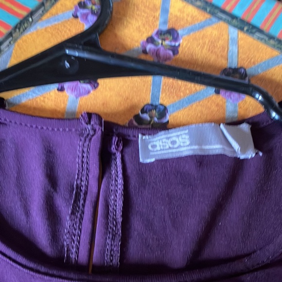 Rich Purple poly and lace sleeves ASOS dress size 4 - Picture 5 of 5